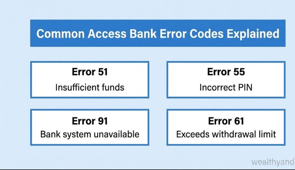 Common Access Bank Error Codes Explained Photo