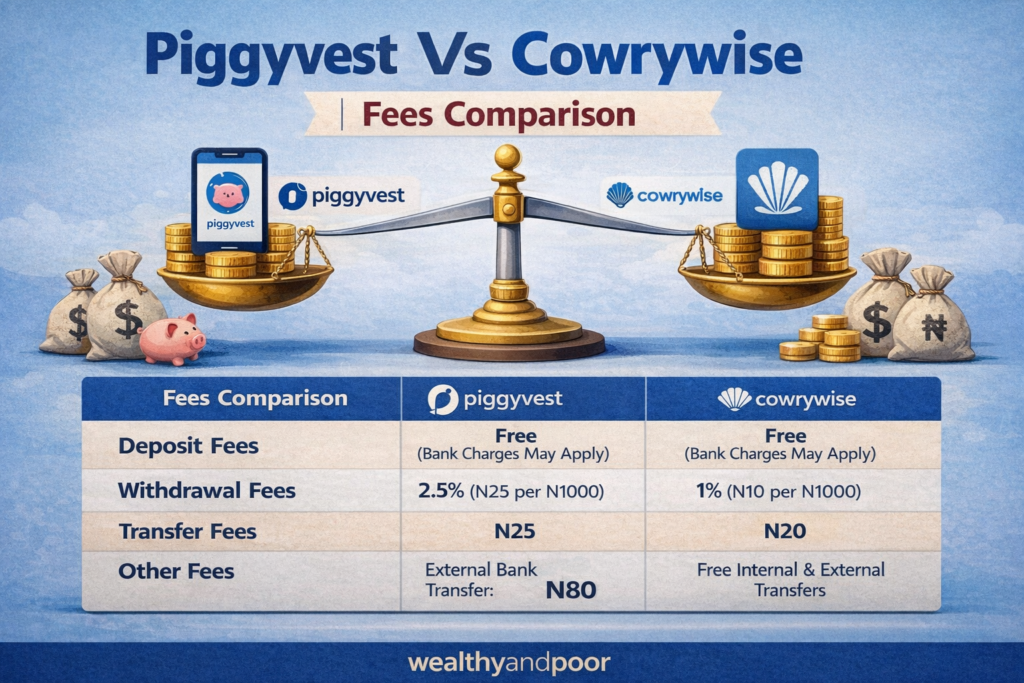 Piggyvest Vs Cowrywise | Fees Comparison Photo
