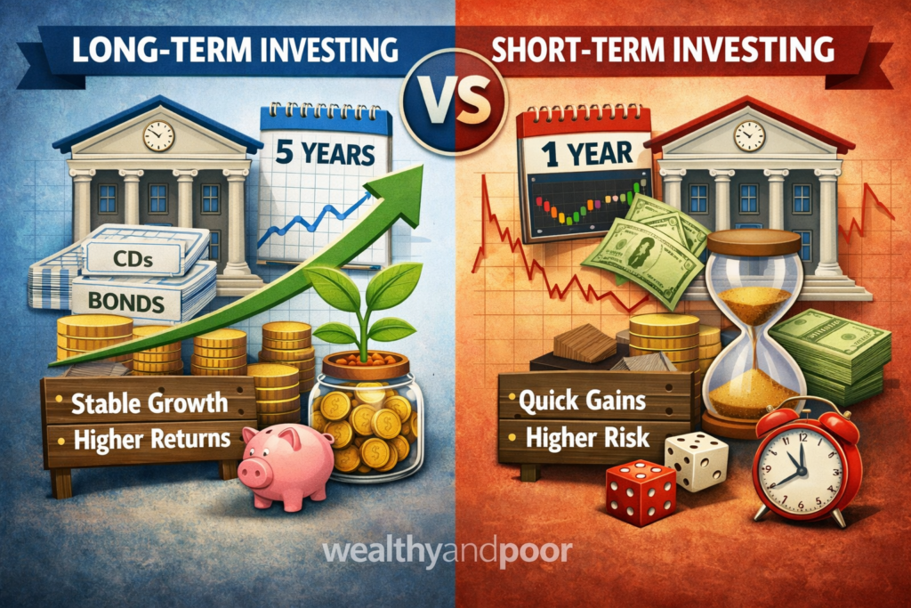 Long Term vs Short Term Bank Investing Photo