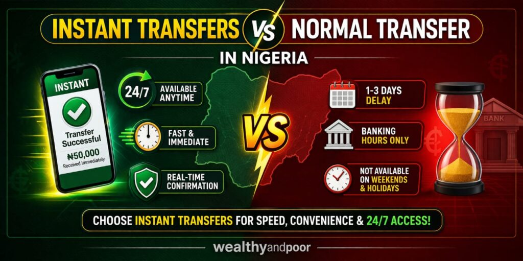 Instant Transfers vs Normal Transfer Nigeria Photo