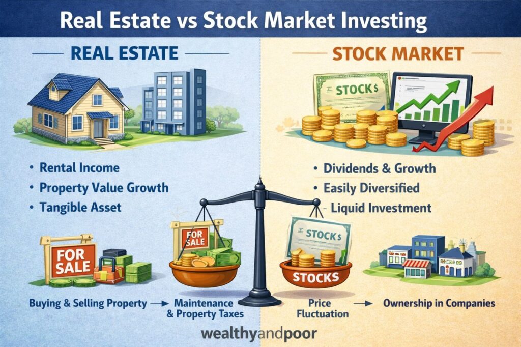 Real Estate vs Stock Market investing Photo