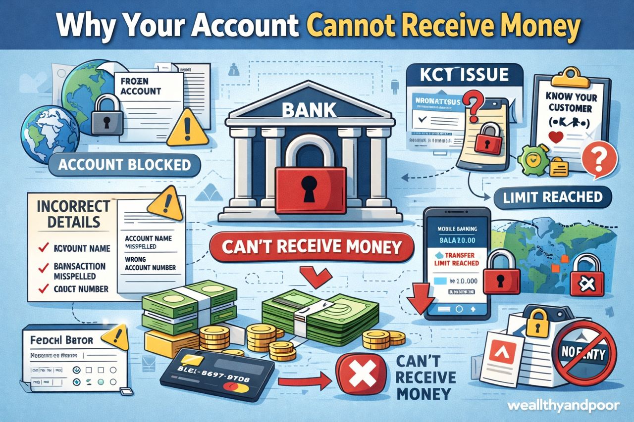 Why your account cannot receive money - Wealthyandpoor
