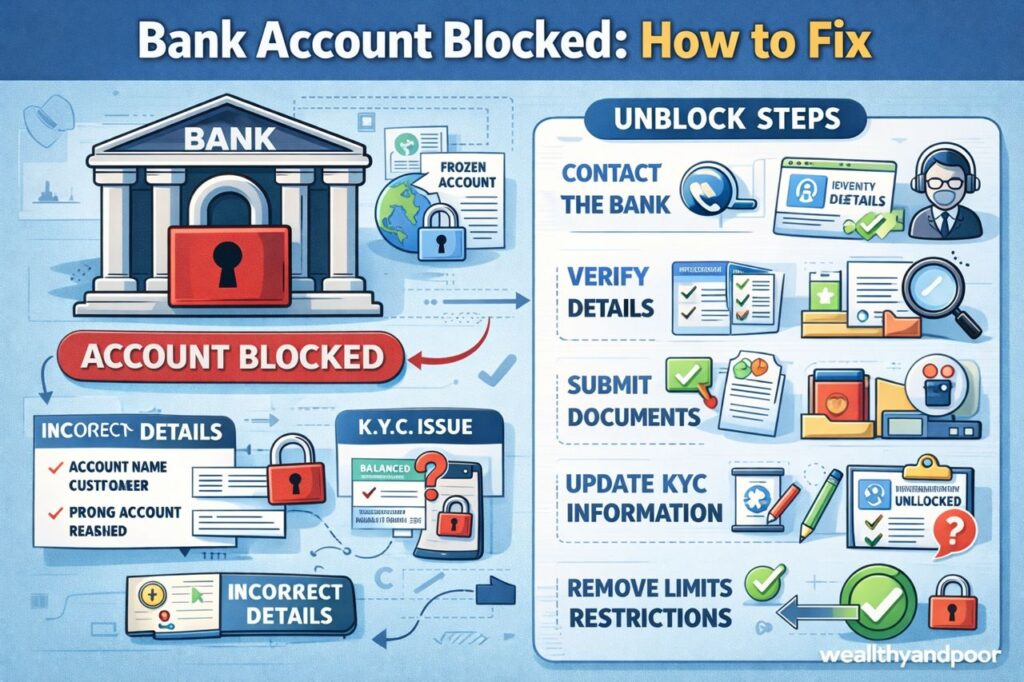 Bank account blocked how to fix Photo