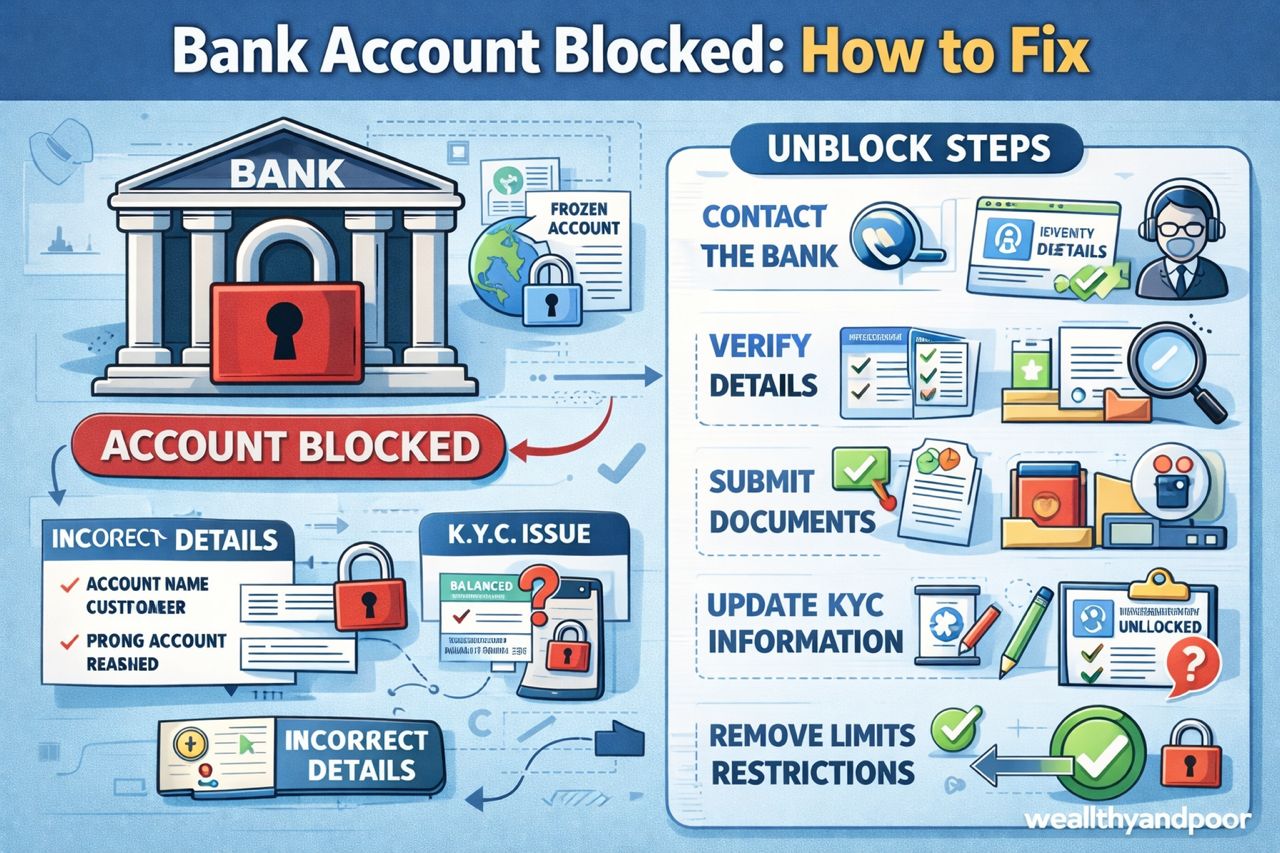 Bank account blocked how to fix - Wealthyandpoor
