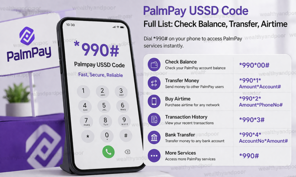 PalmPay USSD Code: Full List to Check Balance, Transfer, Airtime Photo