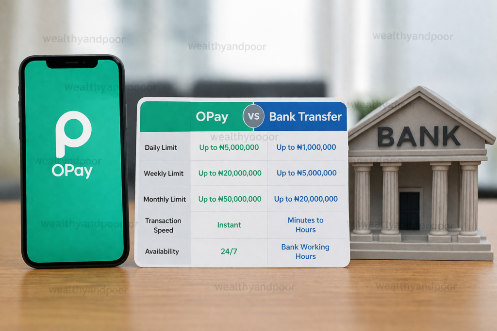 OPay vs bank transfer limits Photo